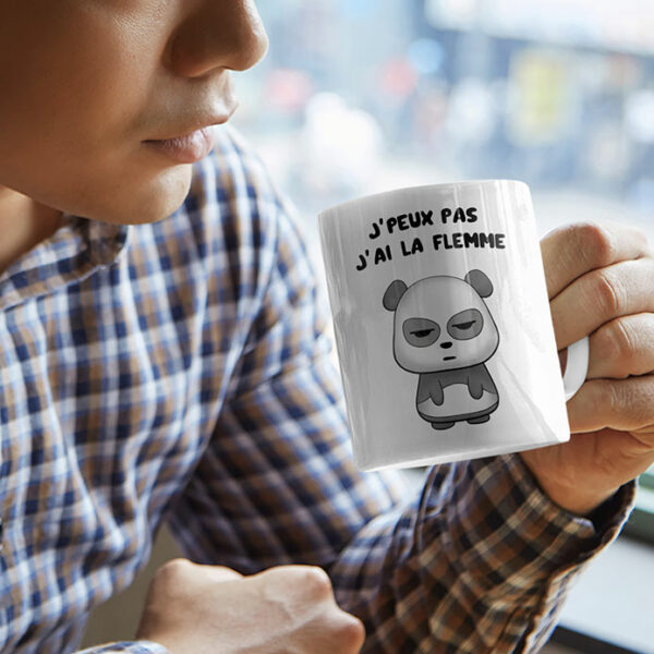 Je Peux Pas J'ai La Flemme Humour Panda Cadeau Panda Tasse