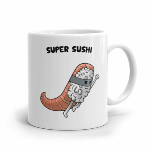 Une illustration amusante de sushi déguisé.